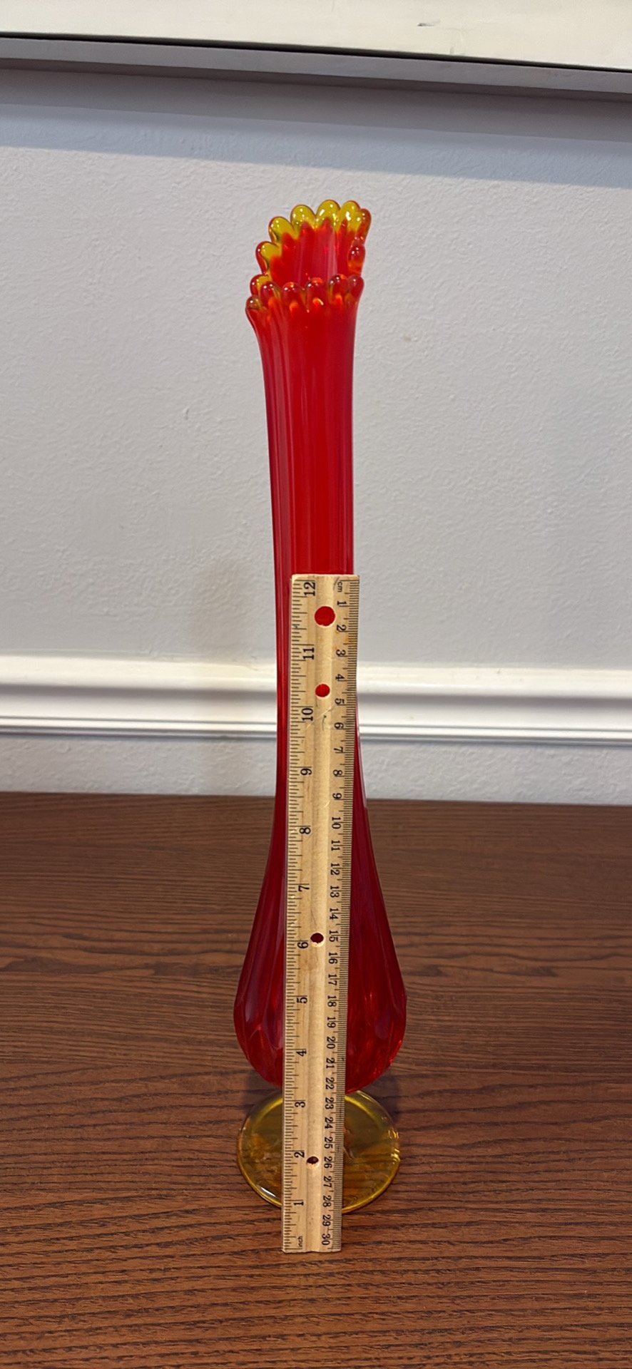 Viking Glass Persimmon Swung Vase 17’ (copy) - Excellent used condition - photo 2