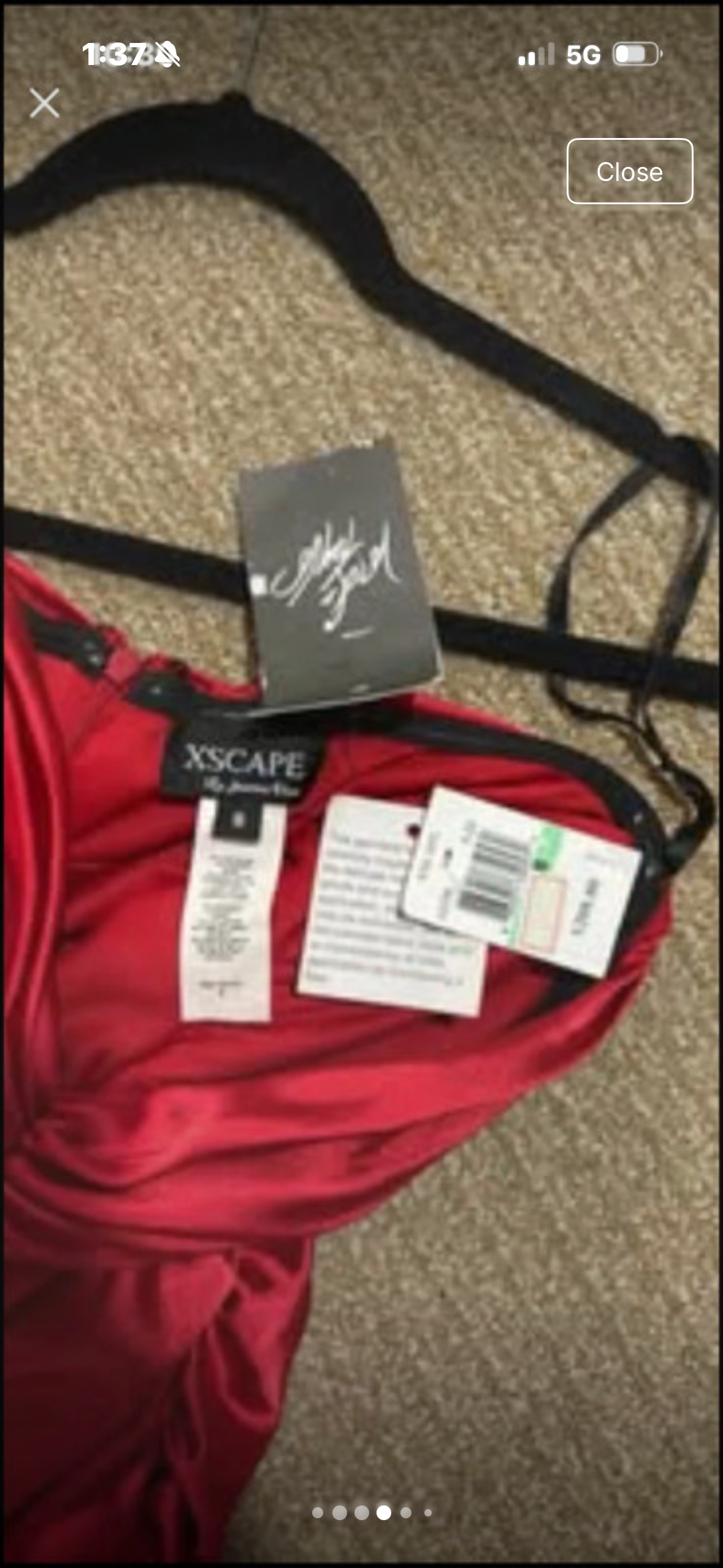 XSCAPE - Xscape by Joanna Chen size 8 Red Strapless Satin Gown (Size 8) - New with tags - photo 5