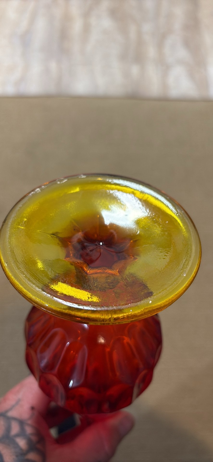 Viking Glass Persimmon Swung Vase 17’ (copy) - Excellent used condition - photo 6