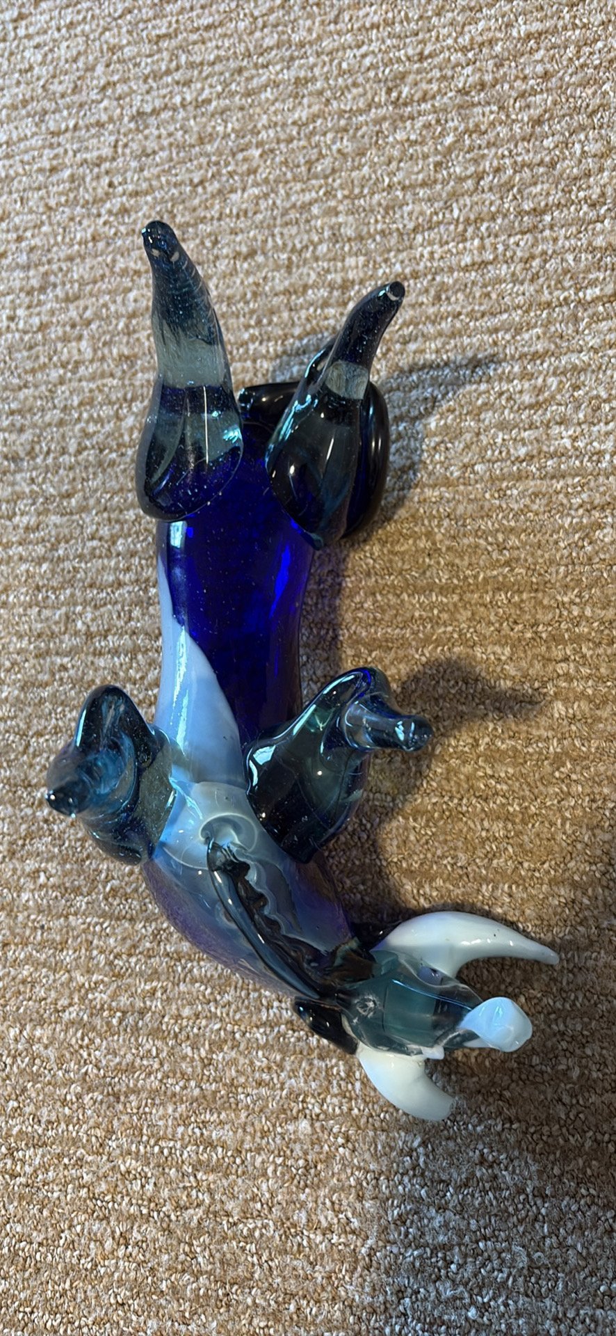 Murano - Hand-Blown Cobalt Blue Glass Bull Figurine - Cobalt Blue - Good used condition - photo 6
