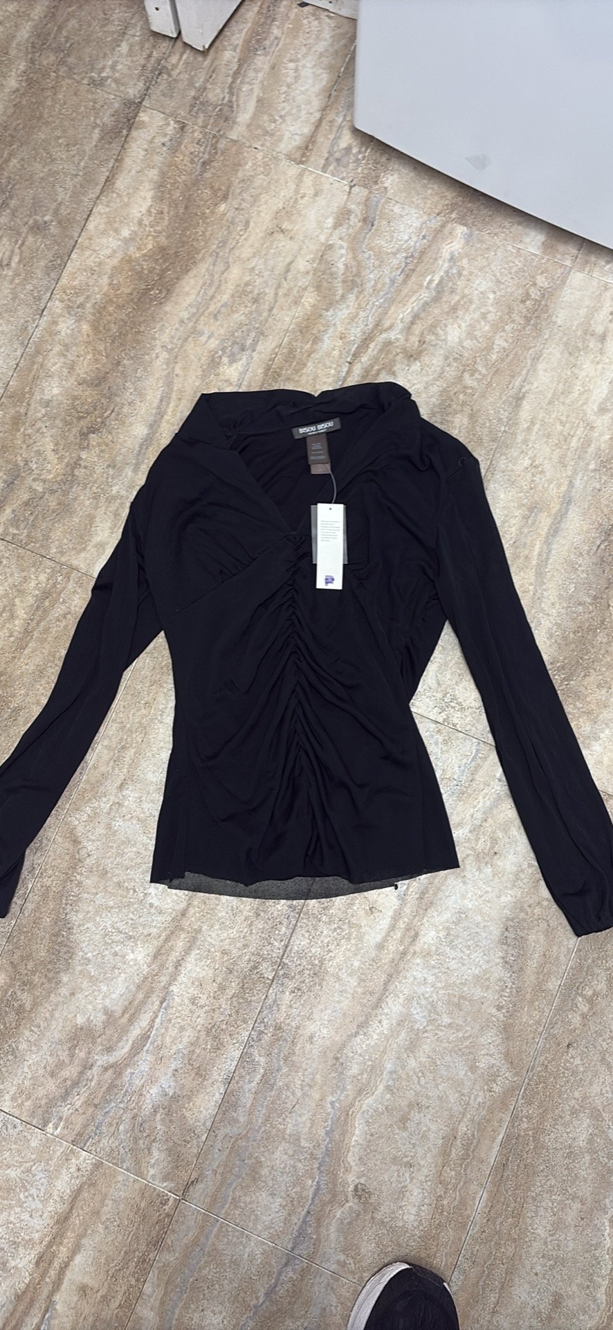 Bisou Bisou V-Neck Ruched Top
