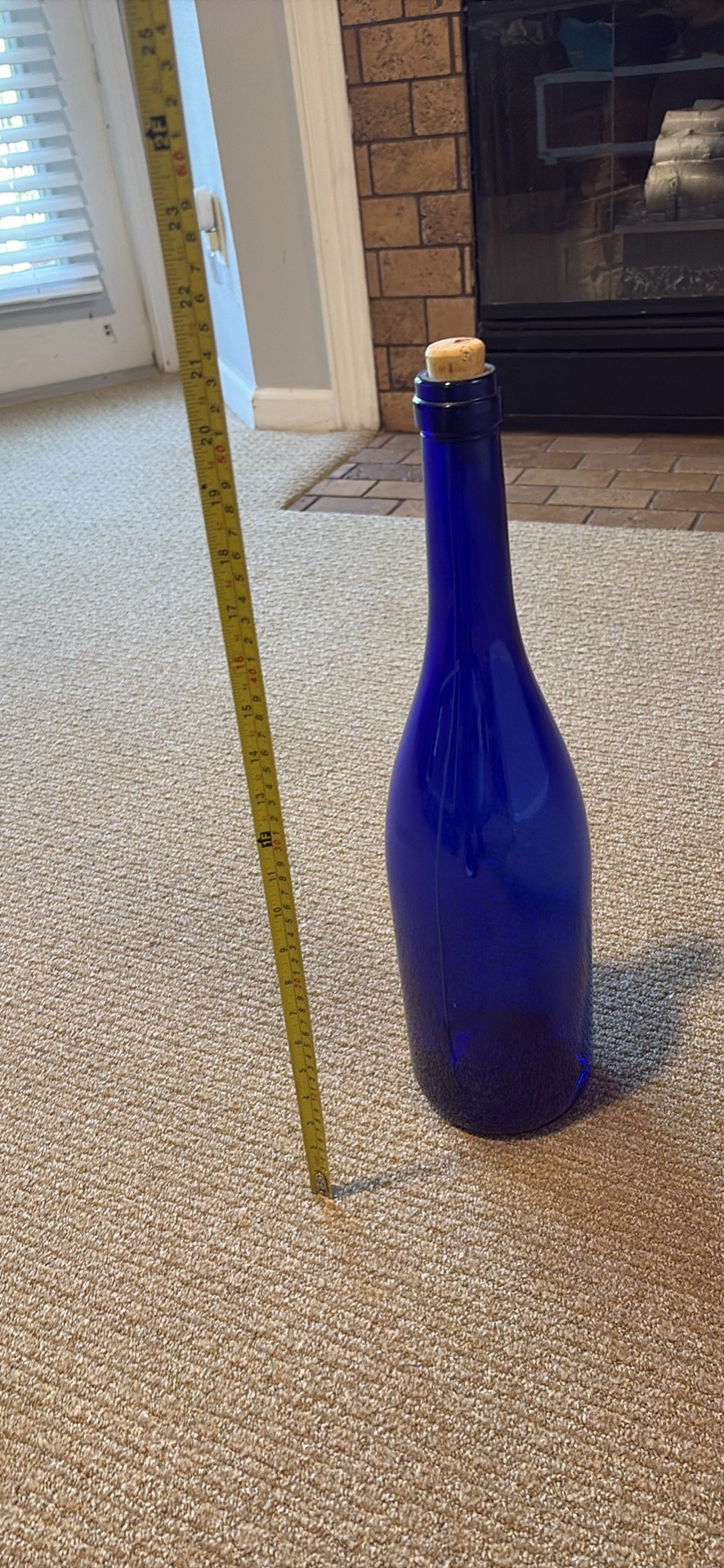 Cobalt Blue Glass Bottle with Cork - Cobalt blue - Excellent used condition - photo 2