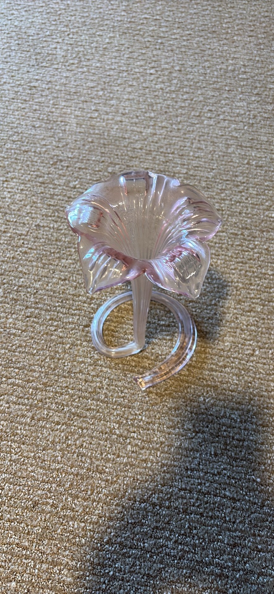 Blown glass  - Vintage Hand-Blown Glass Lily Bud Vase - Pink - Good used condition - photo 2