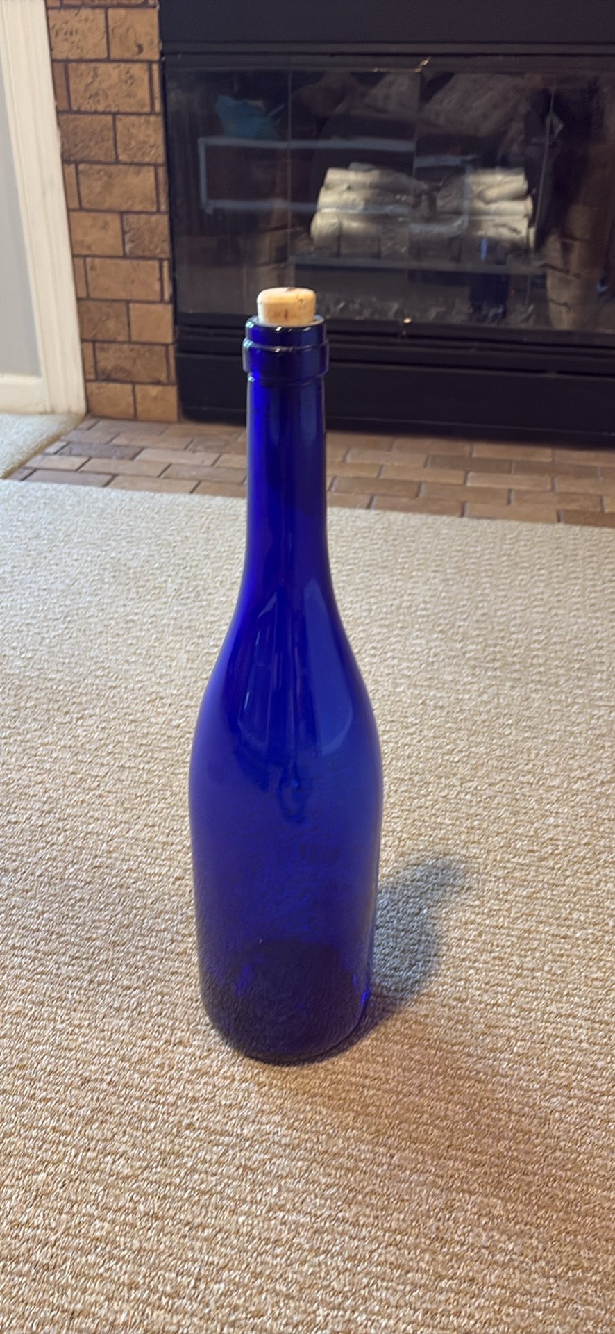 Cobalt Blue Glass Bottle with Cork