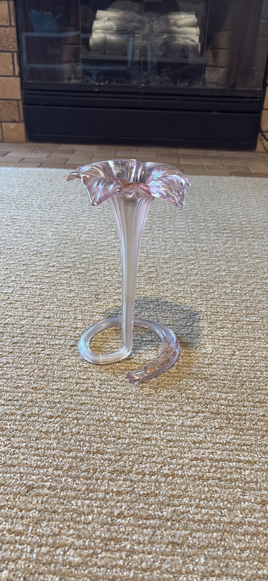 Vintage Hand-Blown Glass Lily Bud Vase