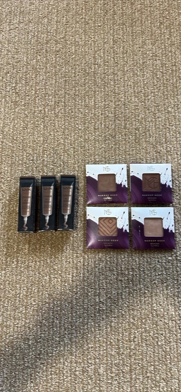 NYX Professional Eyebrow Gel & Makeup Geek Bronzer Lot (7-Piece Set)