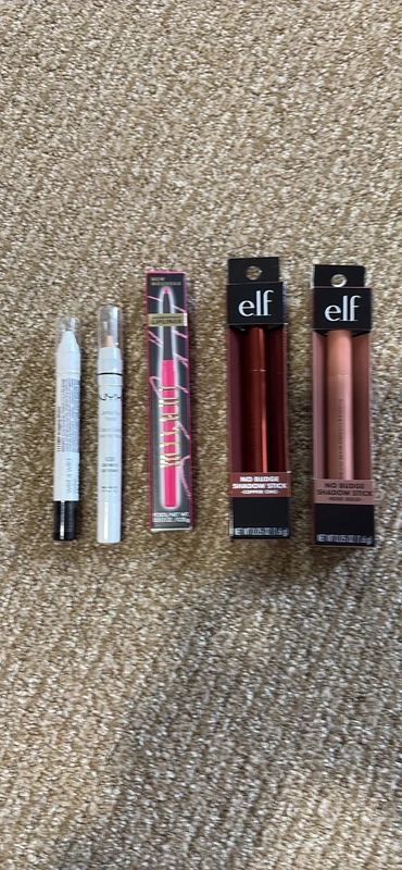 Makeup Bundle 5-Piece: e.l.f. Shadow Sticks, Milani Lipliner, NYX & Wet n Wild Pencils